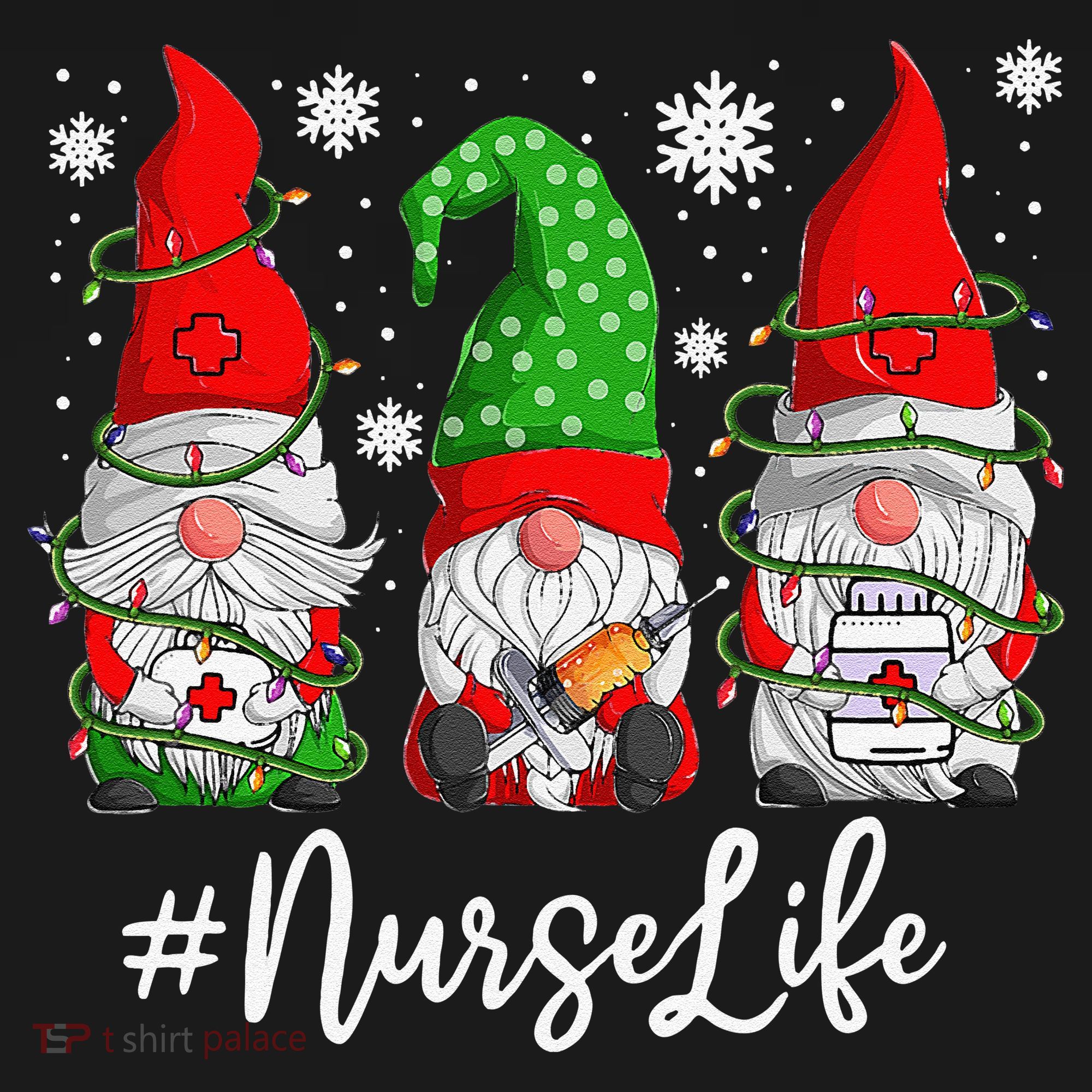 Gnomes Nurse Life Funny Christmas Holiday Funny Women's Hoodie
