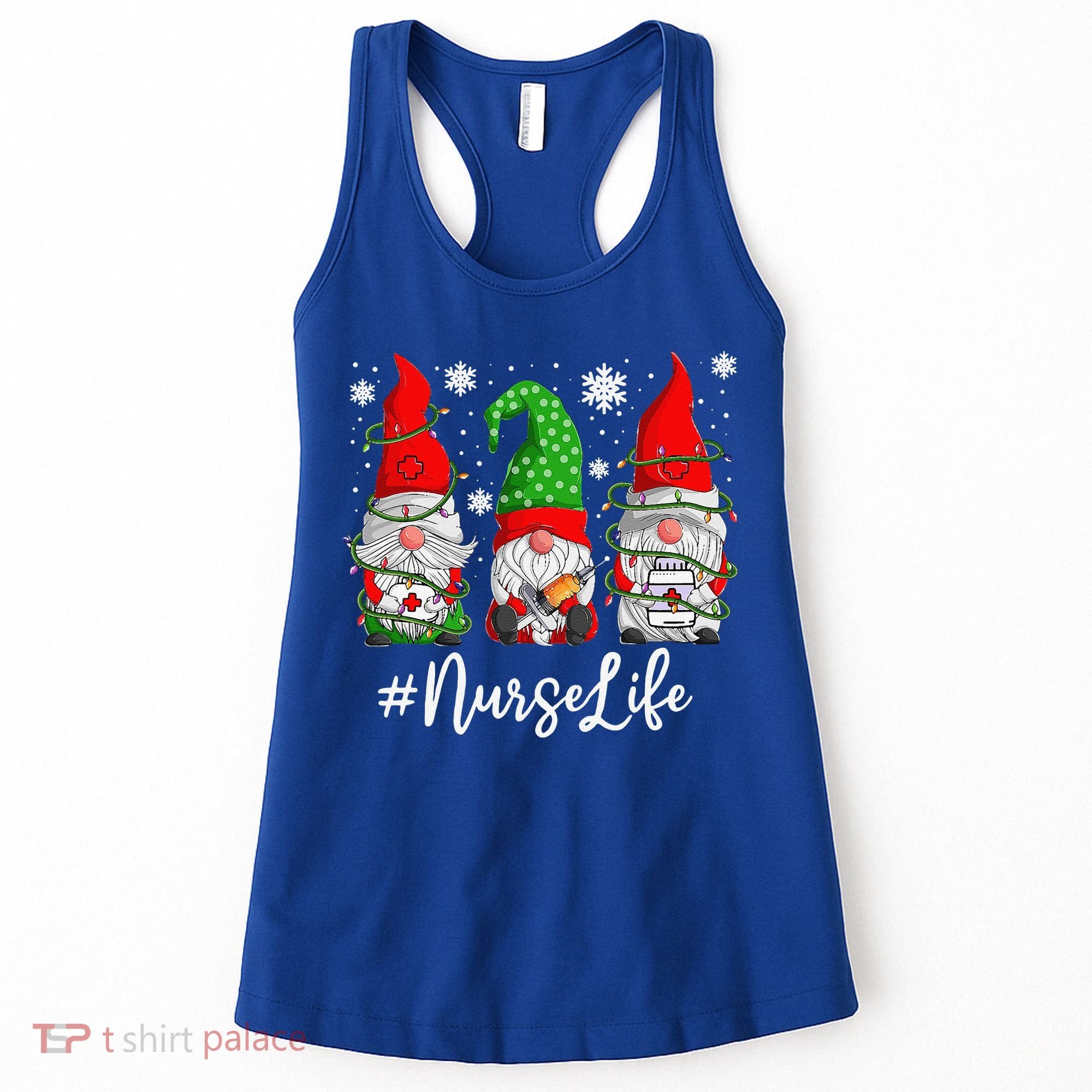 Gnomes Nurse Life Funny Christmas Holiday Funny Women's Tank Top