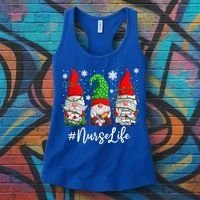 Gnomes Nurse Life Funny Christmas Holiday Funny Women's Tank Top thumb 3