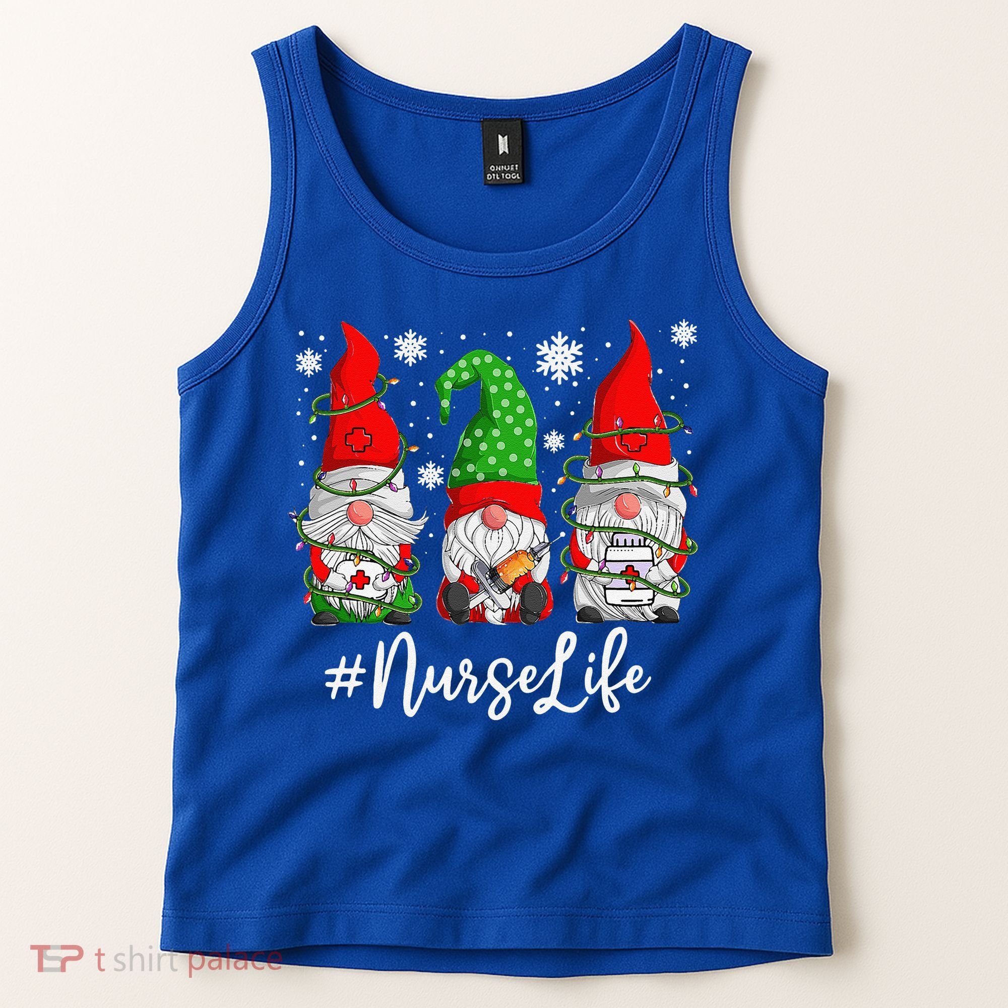 Gnomes Nurse Life Funny Christmas Holiday Funny Tank Top