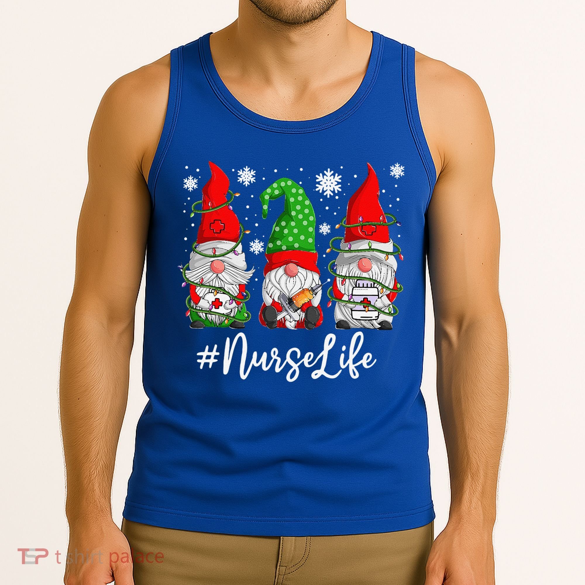 Gnomes Nurse Life Funny Christmas Holiday Funny Tank Top