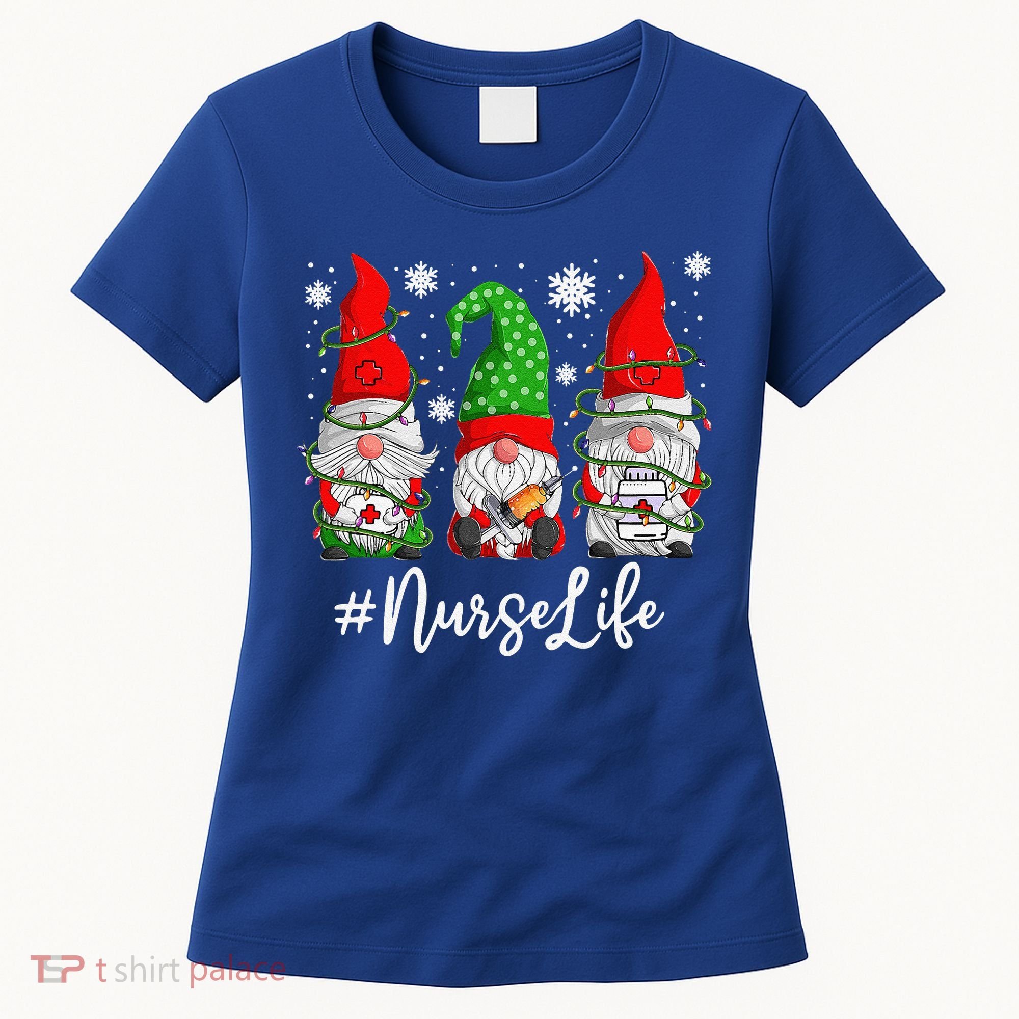 Gnomes Nurse Life Funny Christmas Holiday Funny Women's T-Shirt