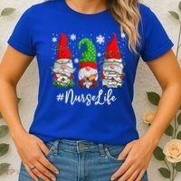 Gnomes Nurse Life Funny Christmas Holiday Funny Women's T-Shirt thumb 2
