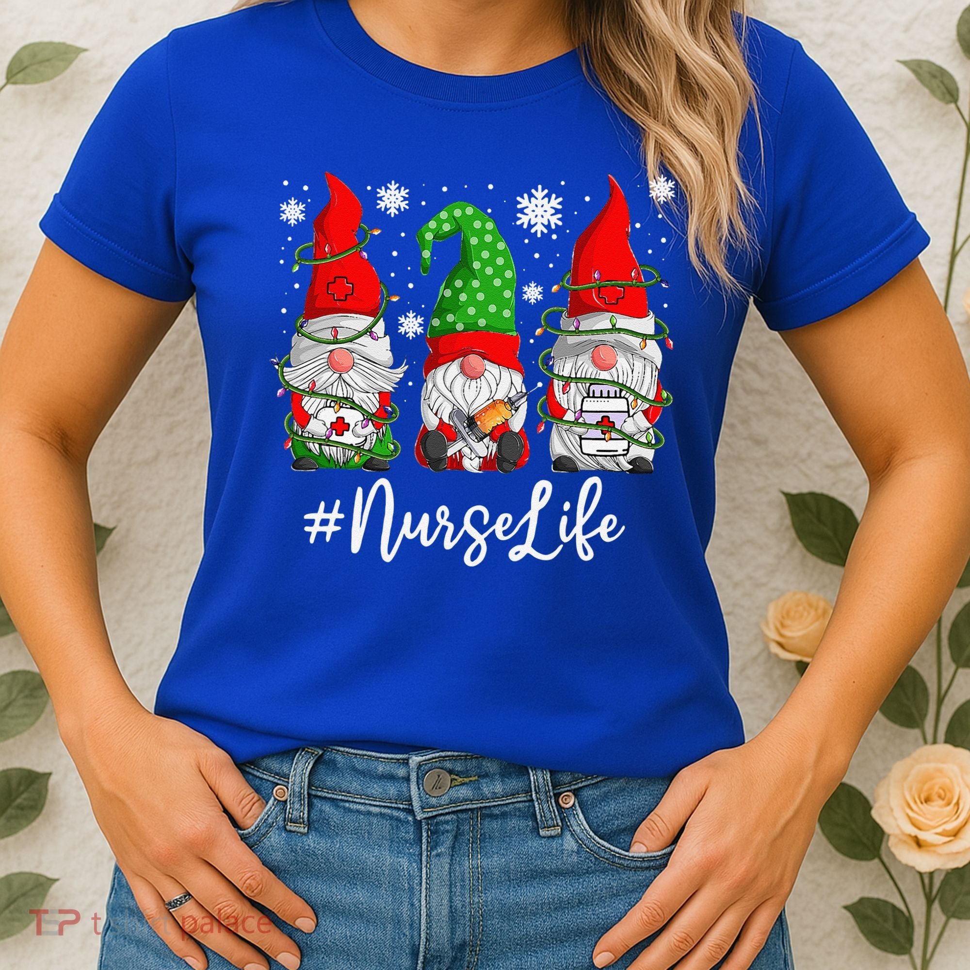 Gnomes Nurse Life Funny Christmas Holiday Funny Women's T-Shirt