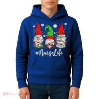 Gnomes Nurse Life Funny Christmas Holiday Funny Kids Hoodie thumb 4