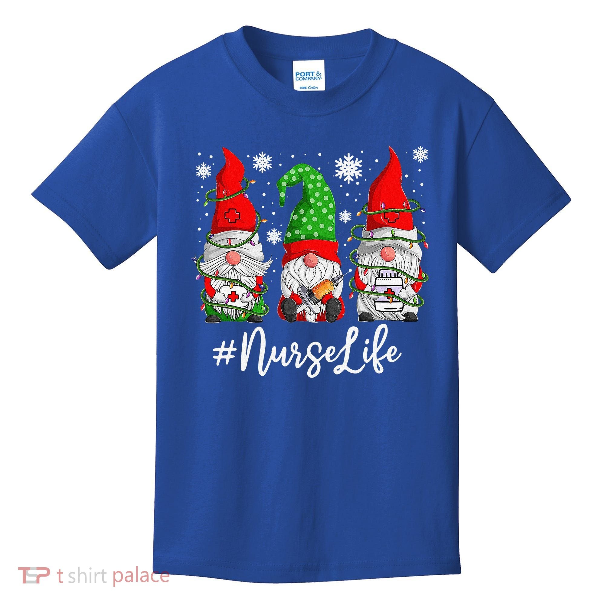 Gnomes Nurse Life Funny Christmas Holiday Funny Kids T-Shirt