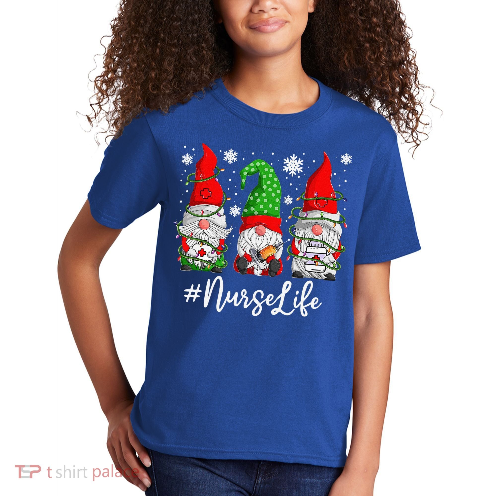 Gnomes Nurse Life Funny Christmas Holiday Funny Kids T-Shirt