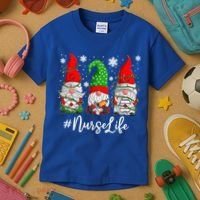 Gnomes Nurse Life Funny Christmas Holiday Funny Kids T-Shirt thumb 3