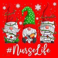 Gnomes Nurse Life Funny Christmas Holiday Funny Santa Hat thumb 1