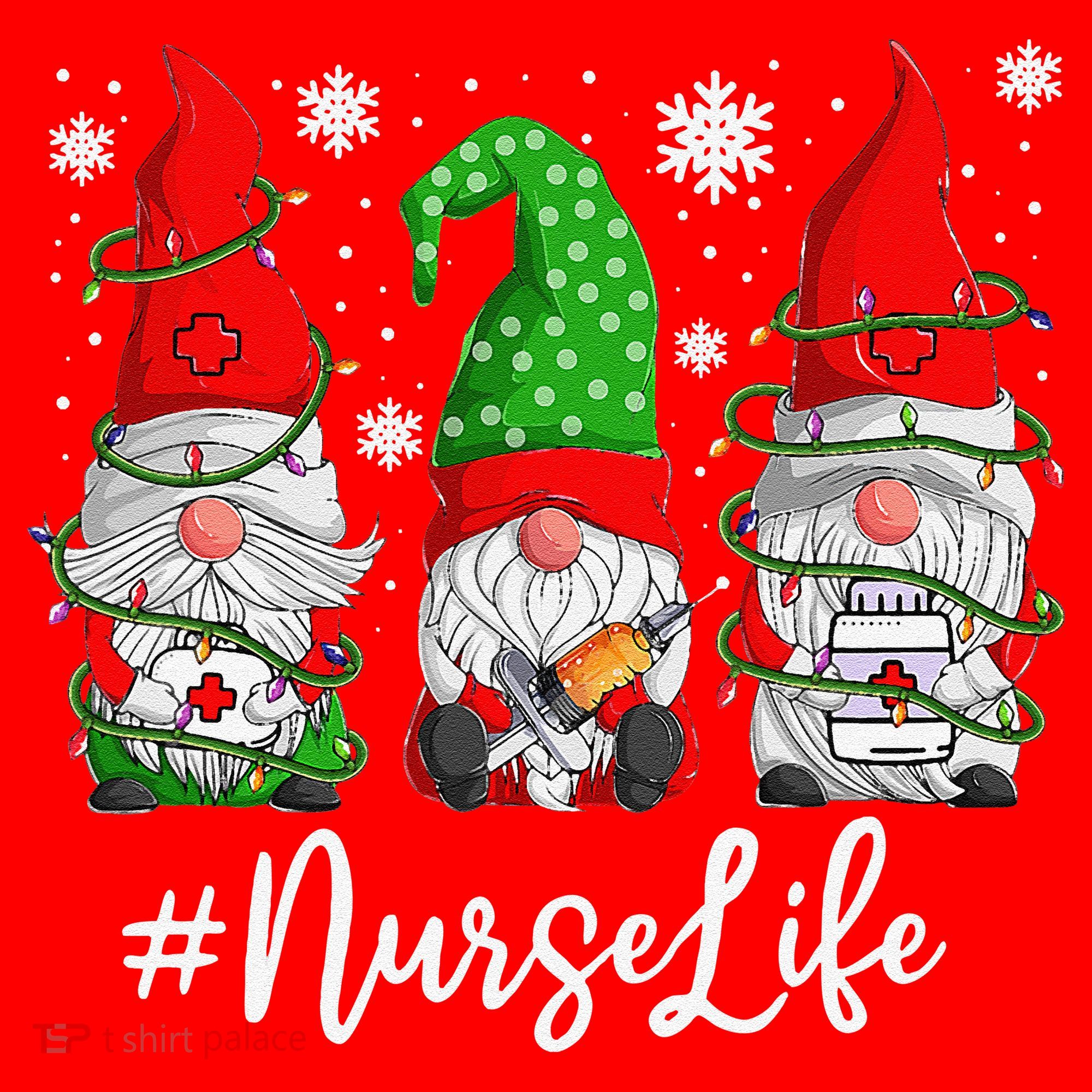 Gnomes Nurse Life Funny Christmas Holiday Funny Santa Hat