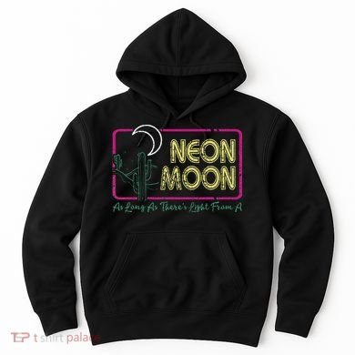Groovy Neon Moon Lyrics Music 70s Retro Cactus Hoodie