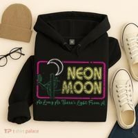 Groovy Neon Moon Lyrics Music 70s Retro Cactus Hoodie thumb 4