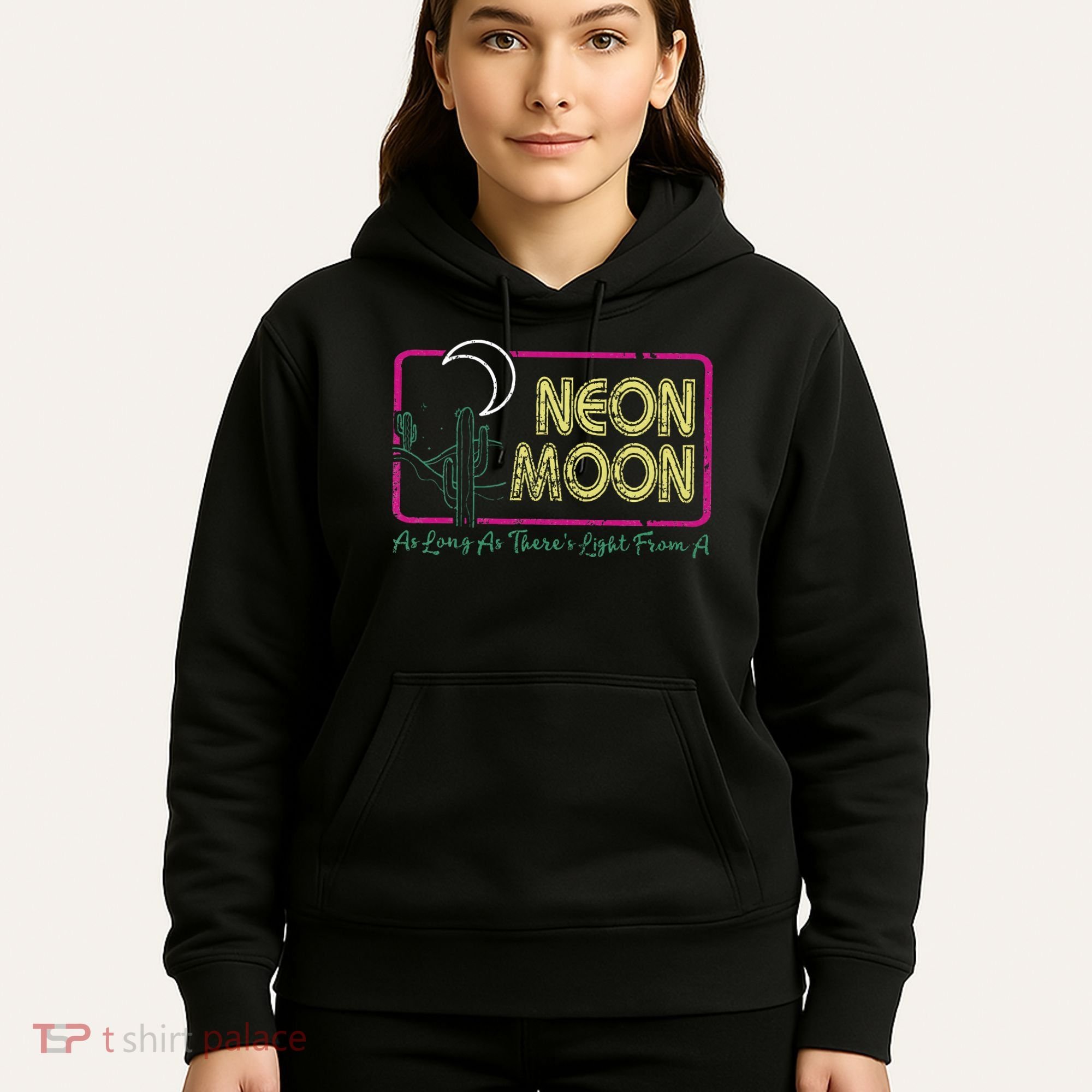 Groovy Neon Moon Lyrics Music 70s Retro Cactus Hoodie