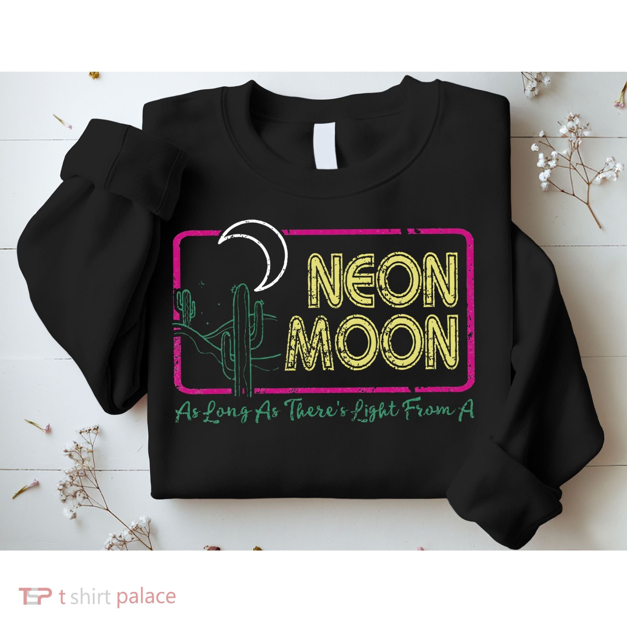 Groovy Neon Moon Lyrics Music 70s Retro Cactus Sweatshirt