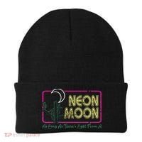Groovy Neon Moon Lyrics Music 70s Retro Cactus Beanie thumb 0