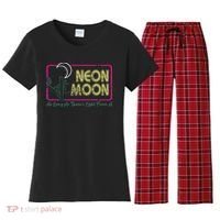 Groovy Neon Moon Lyrics Music 70s Retro Cactus Women's Flannel Pajama Set thumb 0