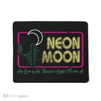 Groovy Neon Moon Lyrics Music 70s Retro Cactus Mousepad