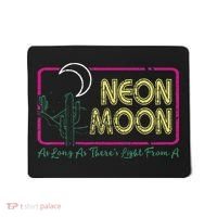 Groovy Neon Moon Lyrics Music 70s Retro Cactus Mousepad thumb 0