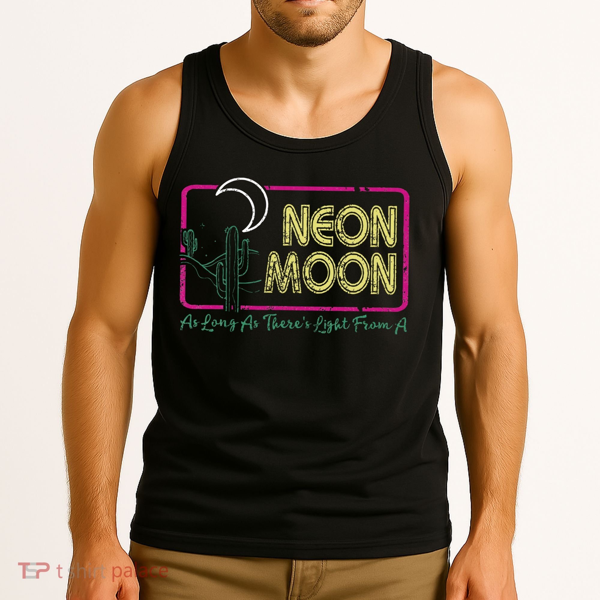 Groovy Neon Moon Lyrics Music 70s Retro Cactus Tank Top
