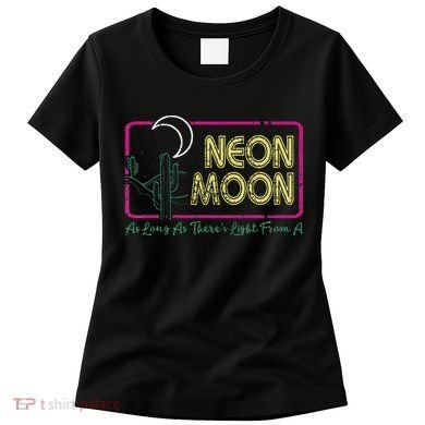 Groovy Neon Moon Lyrics Music 70s Retro Cactus Women's T-Shirt