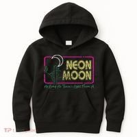 Groovy Neon Moon Lyrics Music 70s Retro Cactus Kids Hoodie thumb 0