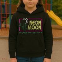 Groovy Neon Moon Lyrics Music 70s Retro Cactus Kids Hoodie thumb 3