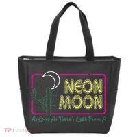 Groovy Neon Moon Lyrics Music 70s Retro Cactus Tote Bag thumb 0