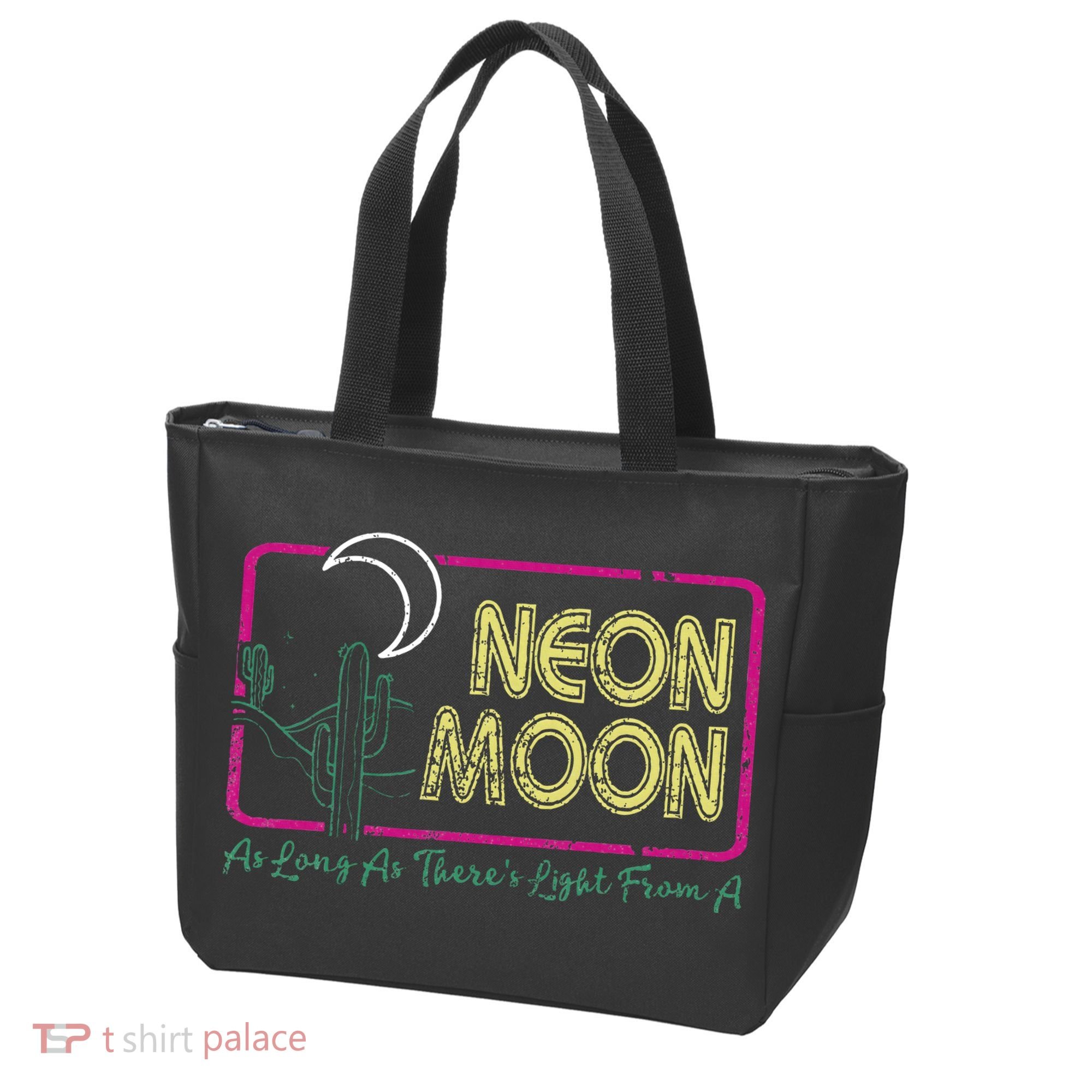Groovy Neon Moon Lyrics Music 70s Retro Cactus Tote Bag