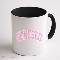 Geneseo Ny New York Varsity Style Pink Text Meaningful Gift Coffee Mug thumb 1