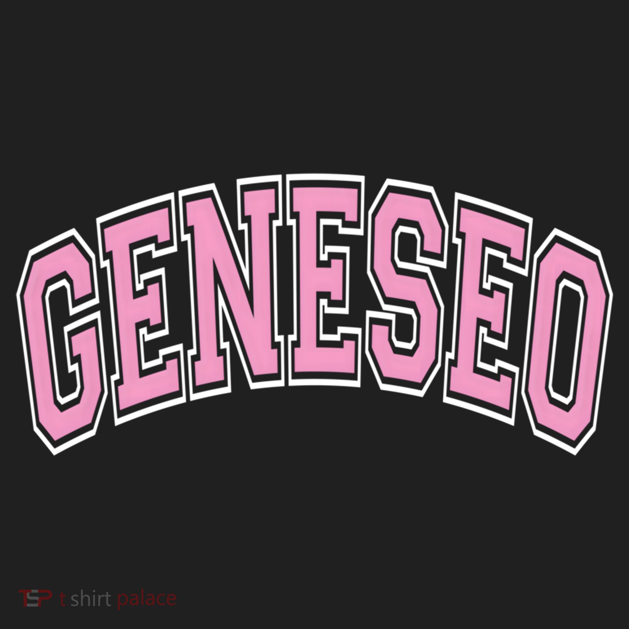 Geneseo Ny New York Varsity Style Pink Text Meaningful Gift Hat