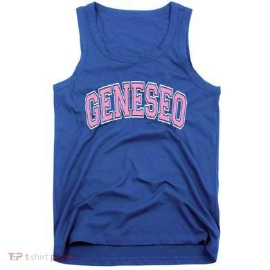 Geneseo Ny New York Varsity Style Pink Text Meaningful Gift Tank Top