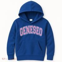 Geneseo Ny New York Varsity Style Pink Text Meaningful Gift Kids Hoodie thumb 0