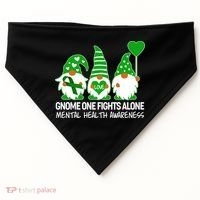 Gnome One Fights Alone Mental Health Awareness USA-Made Doggie Bandana thumb 0