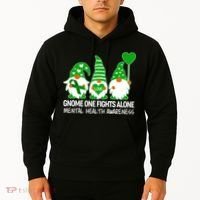 Gnome One Fights Alone Mental Health Awareness Hoodie thumb 2