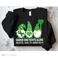 Gnome One Fights Alone Mental Health Awareness Sweatshirt thumb 2