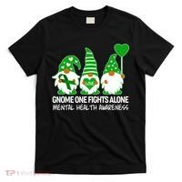 Gnome One Fights Alone Mental Health Awareness T-Shirt thumb 0