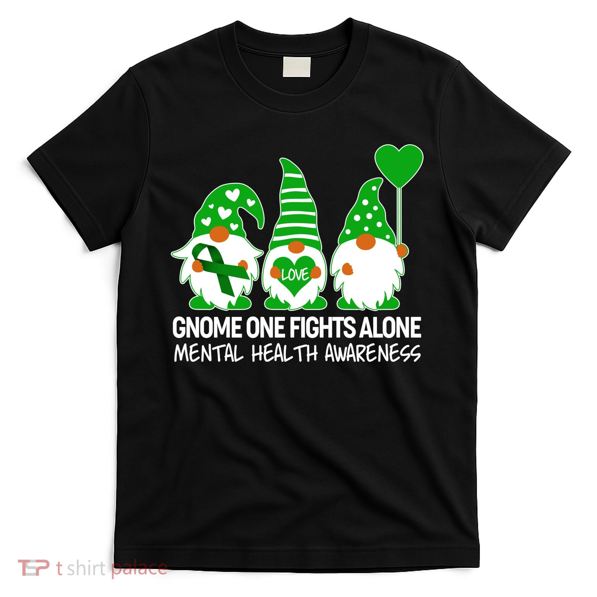 Gnome One Fights Alone Mental Health Awareness T-Shirt