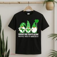 Gnome One Fights Alone Mental Health Awareness T-Shirt thumb 2