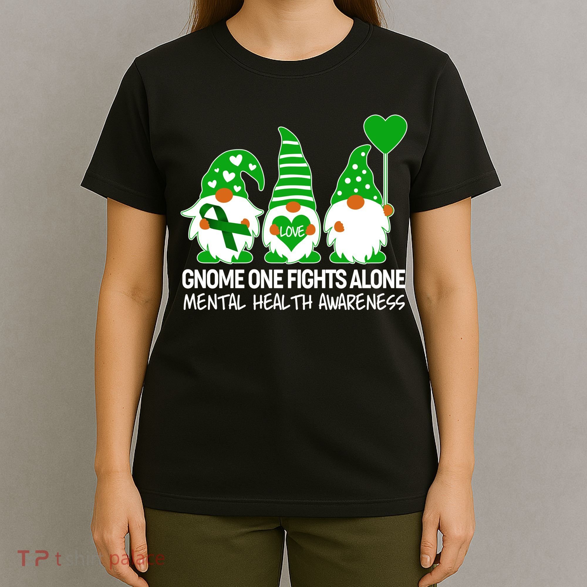 Gnome One Fights Alone Mental Health Awareness T-Shirt
