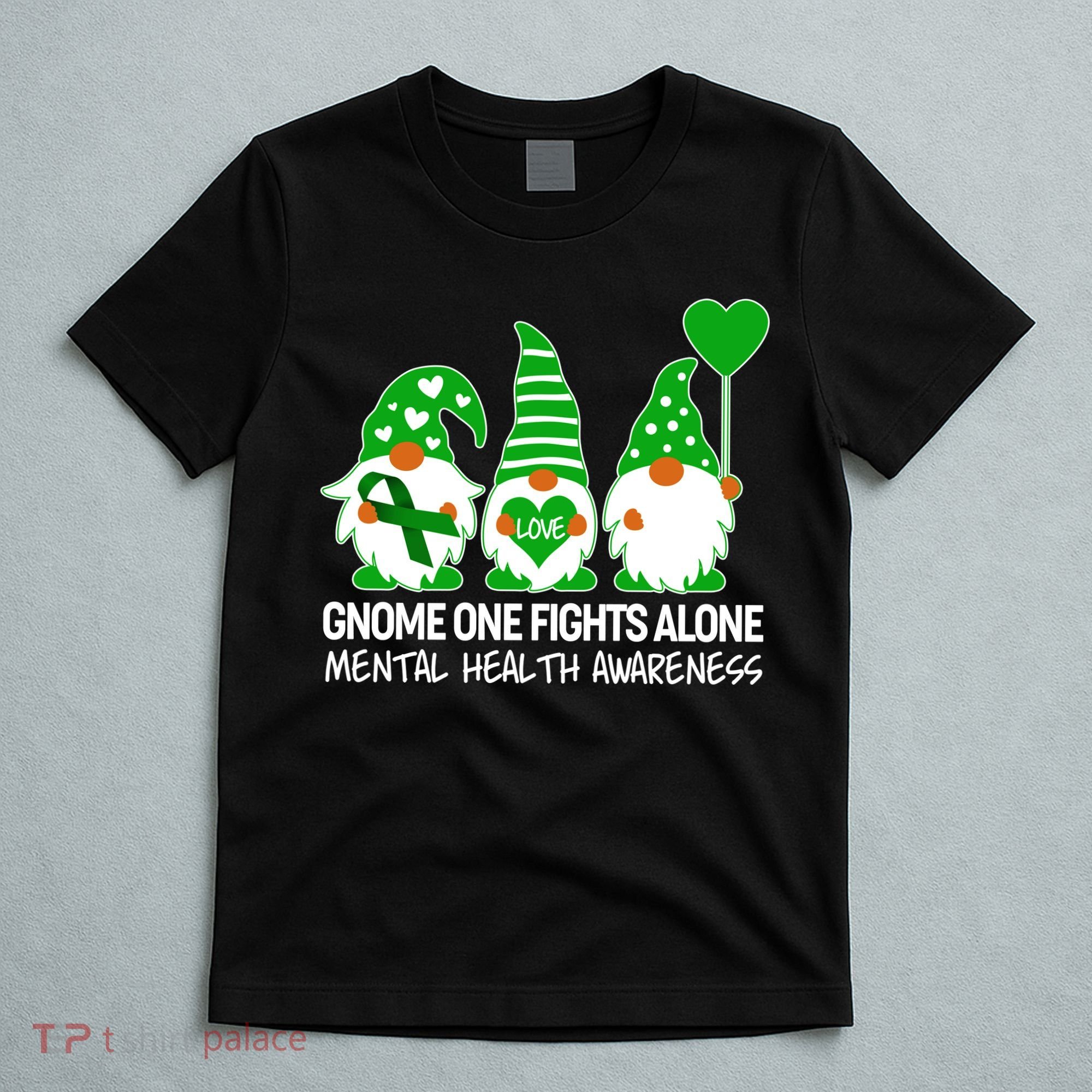 Gnome One Fights Alone Mental Health Awareness T-Shirt