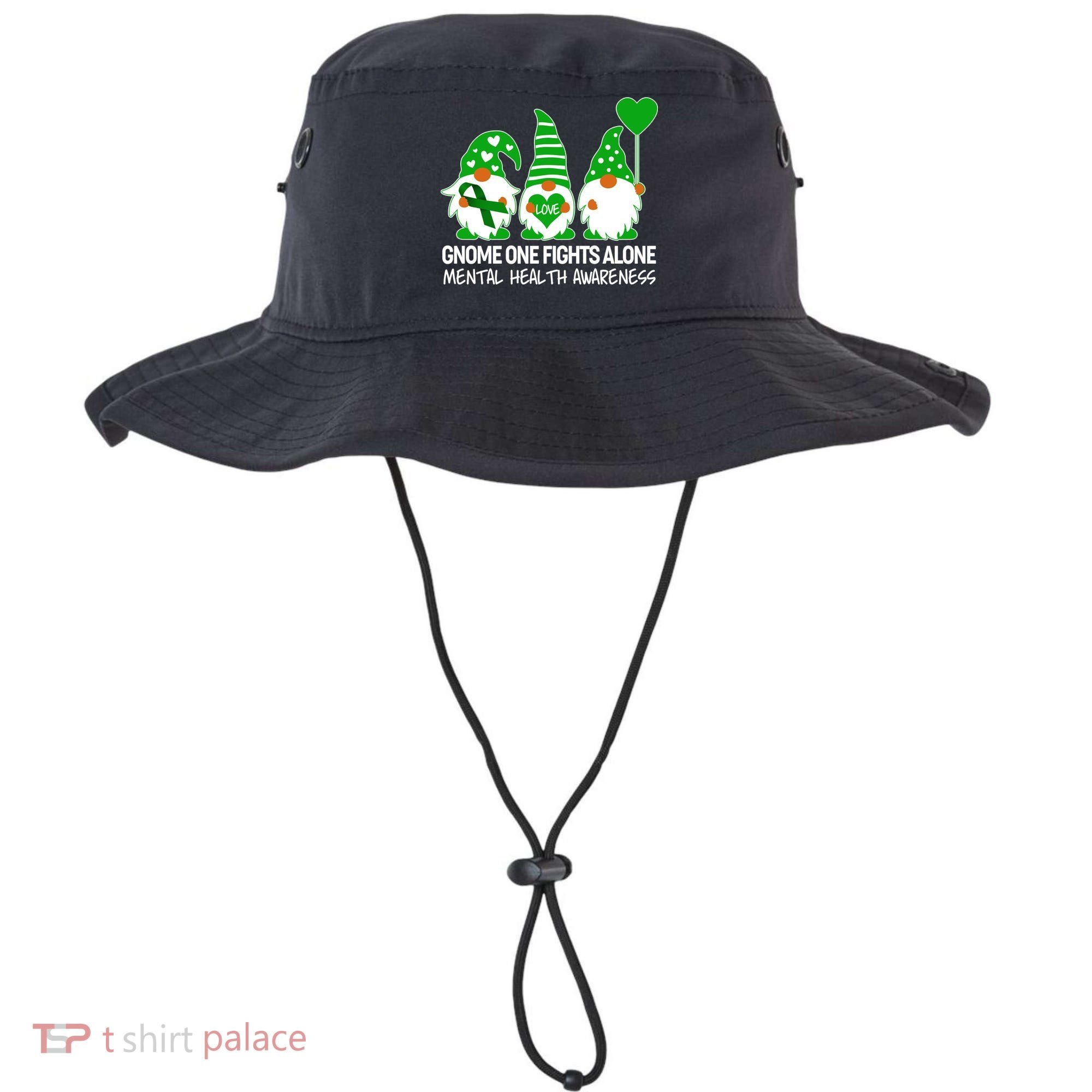 Gnome One Fights Alone Mental Health Awareness Bucket Hat