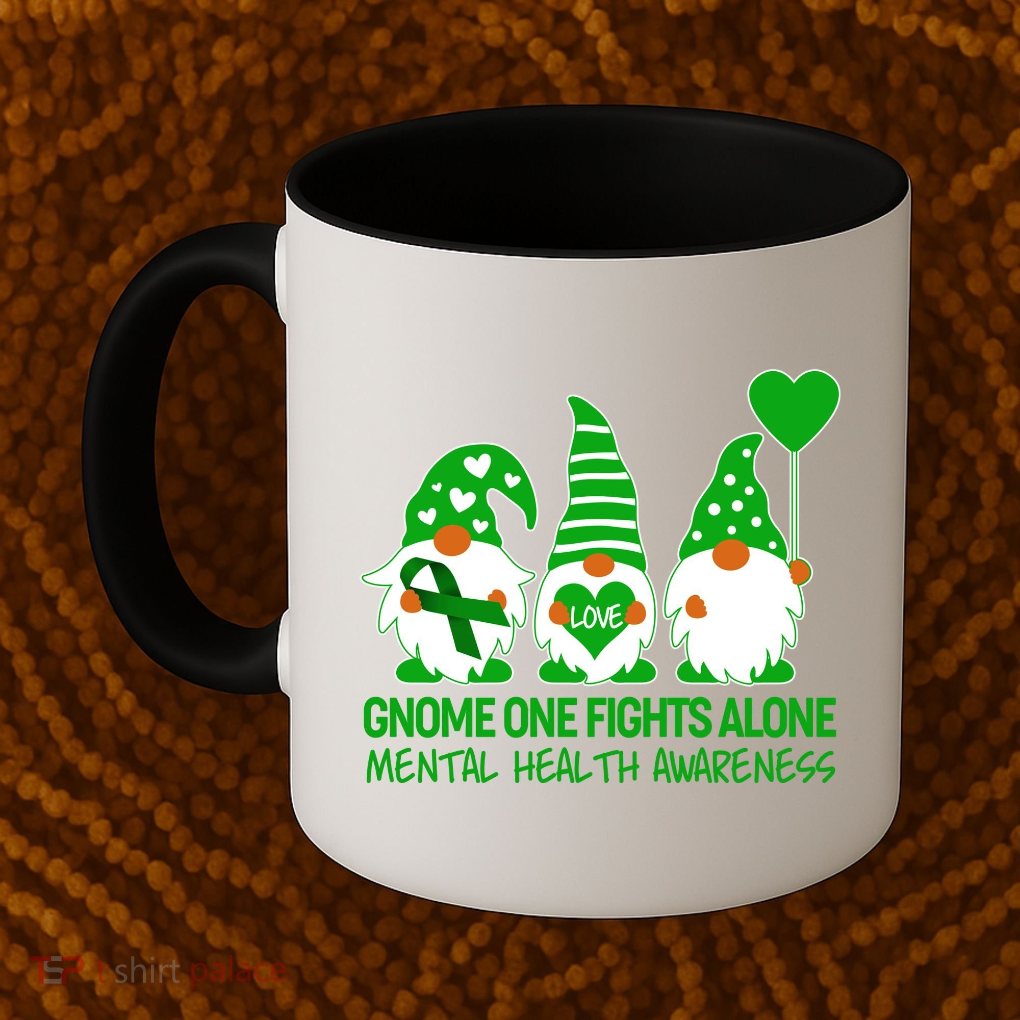Gnome One Fights Alone Mental Health Awareness Coffee Mug