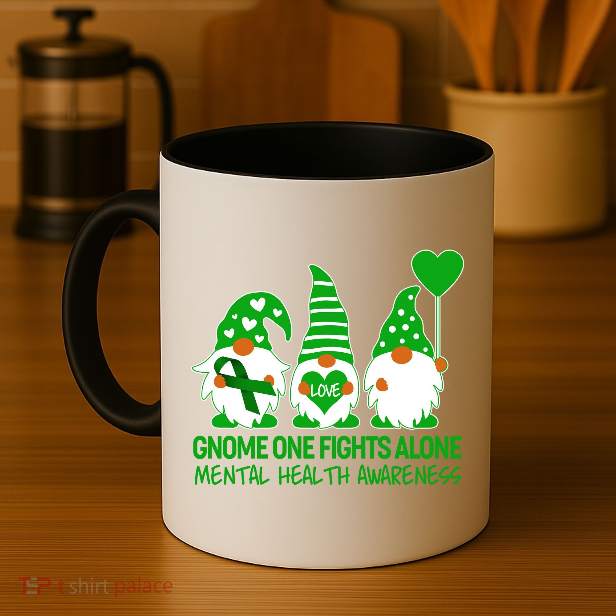 Gnome One Fights Alone Mental Health Awareness Coffee Mug