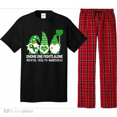 Gnome One Fights Alone Mental Health Awareness Pajama Set