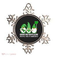 Gnome One Fights Alone Mental Health Awareness Ornament thumb 0