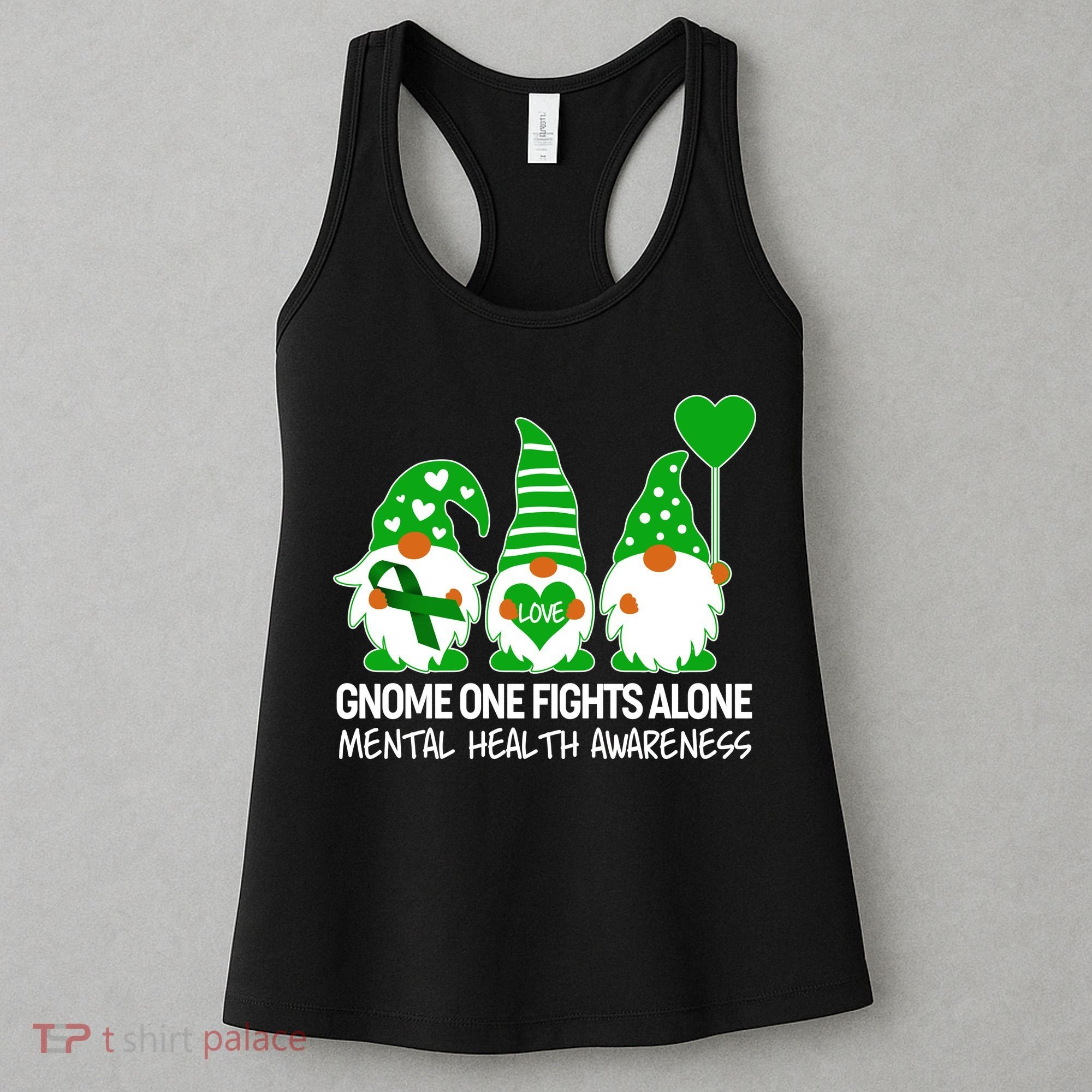 Gnome One Fights Alone Mental Health Awareness Women's Tank Top