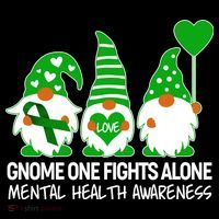 Gnome One Fights Alone Mental Health Awareness Women's Tank Top thumb 5