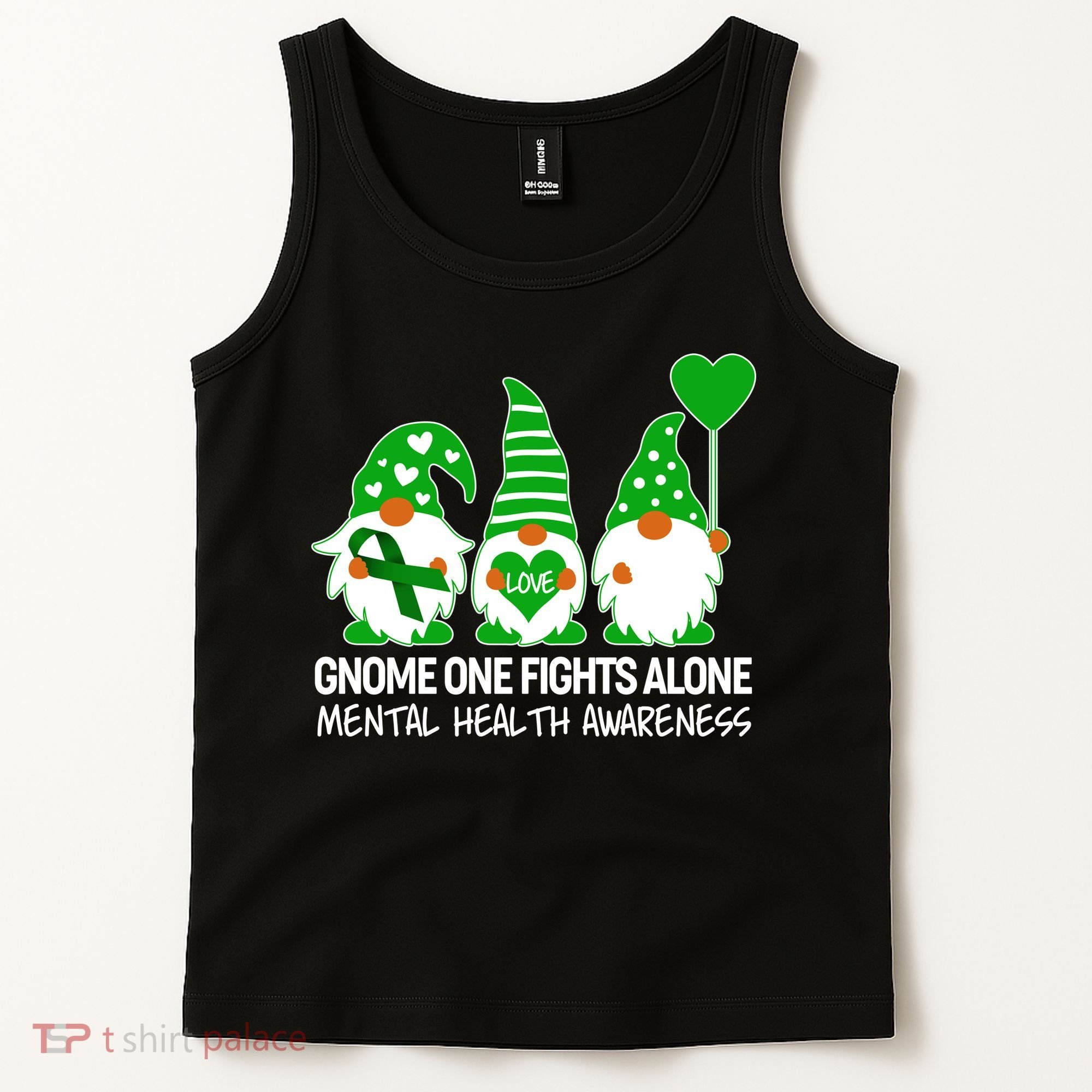 Gnome One Fights Alone Mental Health Awareness Tank Top