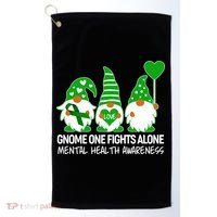 Gnome One Fights Alone Mental Health Awareness Golf Towel thumb 0