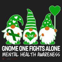 Gnome One Fights Alone Mental Health Awareness Golf Towel thumb 3